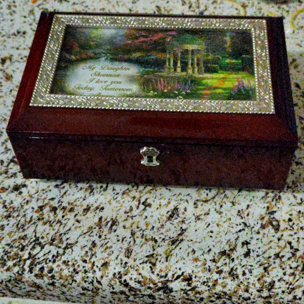 Thomas Kinkade daughters music box personalized with Her name